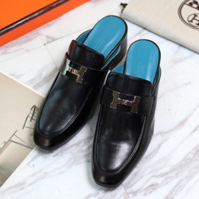 Hermes 2019 Ladies Leather Middle Heel Bloafer- 에르메스 2019 여성용 레더 미들힐 블로퍼 HERS0185,Size(225 - 255).블랙