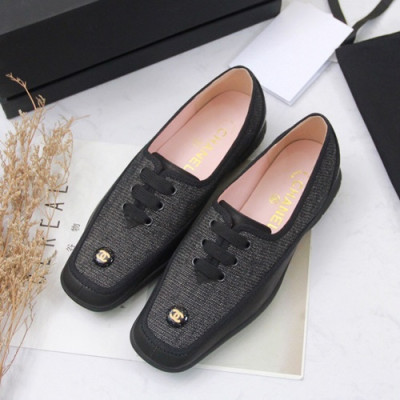 Chanel 2019 Ladies Denim & Leather Loafer - 샤넬 2019 여성용 데님 & 레더 로퍼 CHAS0292.Size(225 - 250).그레이+블랙