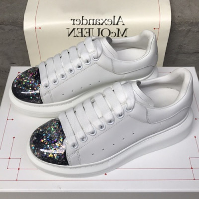 Alexander McQueen 2019 Ladies Leather Sneakers - 알렉산더맥퀸 2019 여성용 레더 스니커즈 AMQS0059.Size(225 - 245).화이트+블랙