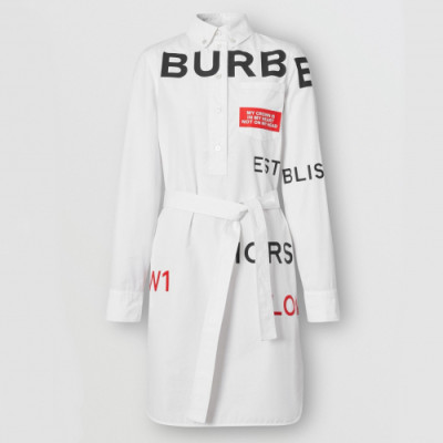 Burberry 2019 Womens Horseferry  Slim Fit Cotton shirt - 버버리 2019 여성 로고 슬림핏 코튼 셔츠 Bur0900x.Size(s - xl).화이트