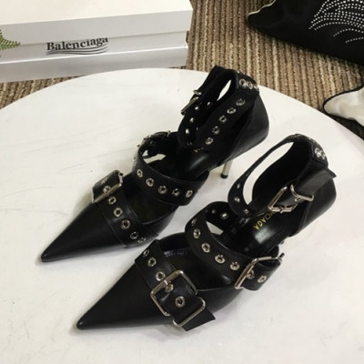 Balenciaga 2019 Ladies Leather High Heel Sandal Slingback - 발렌시아가 2019 여성용 레더 하이힐 샌들 슬링백 BALS0030.Size(225 - 245).블랙