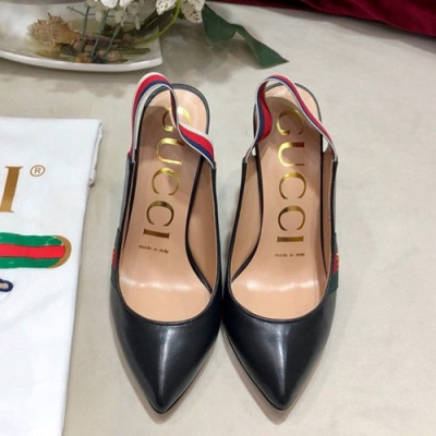 Gucci 2019 Ladies Leather High Heel Slingback - 구찌 2019 여성용 레더 하이힐 슬링백 GUCS0243.Size(225 - 250).블랙