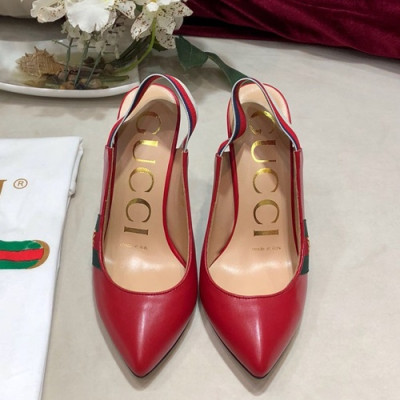 Gucci 2019 Ladies Leather High Heel Slingback - 구찌 2019 여성용 레더 하이힐 슬링백 GUCS0244.Size(225 - 250).레드