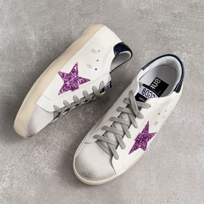 Golden Goose 2019 Ladies Leather Sneakers - 골든구스 2019 여성용 레더 스니커즈,GGDBS0005.Size (225 - 245).화이트+퍼플