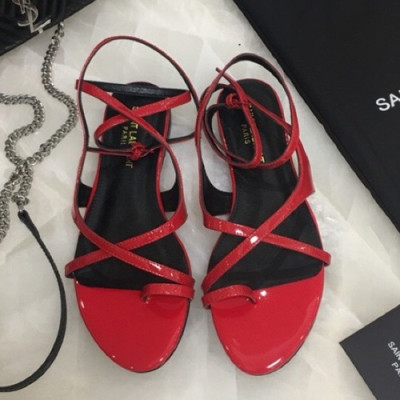 Saint Laurent 2019 Ladies Leather Sandal - 입생로랑 2019 여성용 레더 샌들,SLS0049.Size(225 - 250).레드