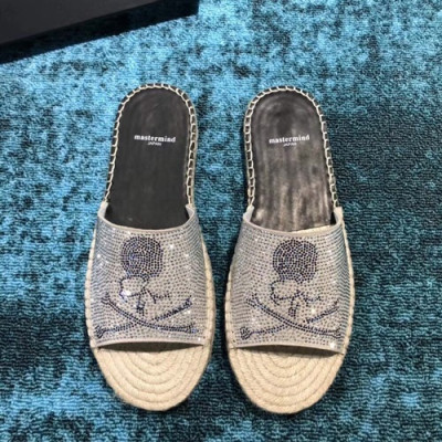 Master Mind Japan 2019 Mens Leather Slipper - 마스터마인드 재팬 2019 남성용 레더 슬리퍼 MMJS0005.Size(240 - 270).실버