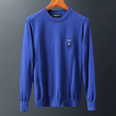 Armani 2019 Mens Crew  Neck Wool Sweater - 알마니 2019 남성 크루넥 울 스웨터 Arm0243x.Size(m - 3xl).블루