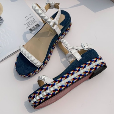 Christian Loubutin 2019 Denim & Leather Sandal - 크리스챤 루부탱 2019 여성용 데님&레더 샌들,CLS0035.Size (225 - 245).블루+화이트