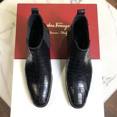 Ferragamo 2019 Mens Leather Boots - 페라가모 2019 남성용 레더 부츠,FGMS0075,Size(240 - 275).블랙