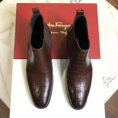 Ferragamo 2019 Mens Leather Boots - 페라가모 2019 남성용 레더 부츠,FGMS0076,Size(240 - 275).브라운