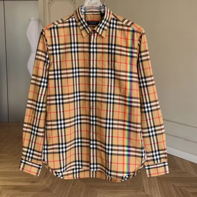 Burberry 2024 Mens Vintage Logo Slim Fit Cotton shirt - 버버리 2024 남성 빈티지 로고 슬림핏 코튼 셔츠 Bur1008x.Size(s - 2xl).카멜