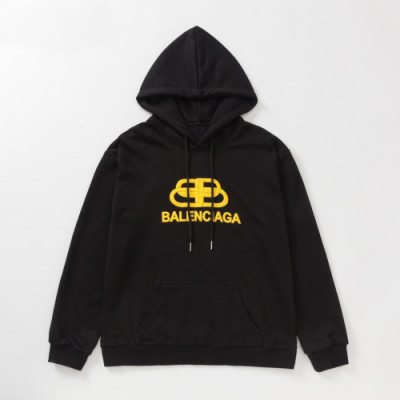 Balenciaga 2019 Mm/Wm Logo Cotton Hood Tee - 발렌시아가 남자 로고 코튼 후드티 Bal0282x.Size(m - 2xl).블랙