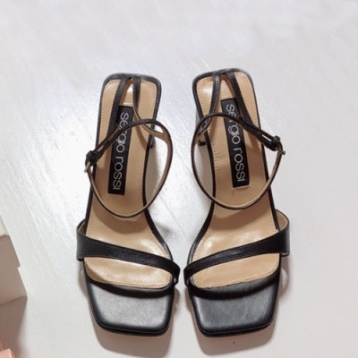 Sergio Rossi  2019 Ladies Middle Heel Sandal- 세르지오 로시 2019 여성용 미들힐 샌들 SERS0001.Size(225 - 245).블랙