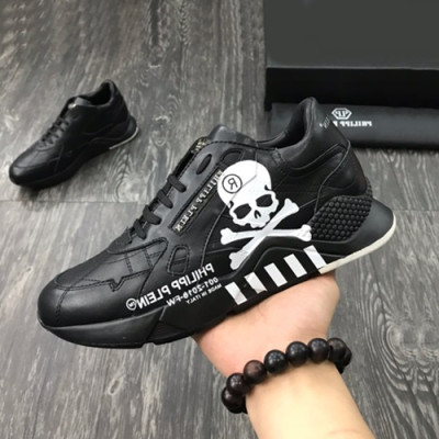 Philipp plein 2019 Mens Leather Sneakers  - 필립플레인 2019 남성용 레더 스니커즈 PPS0057,Size(240 - 275).블랙