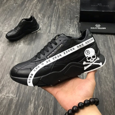 Philipp plein 2019 Mens Leather Sneakers  - 필립플레인 2019 남성용 레더 스니커즈 PPS0058,Size(240 - 275).블랙