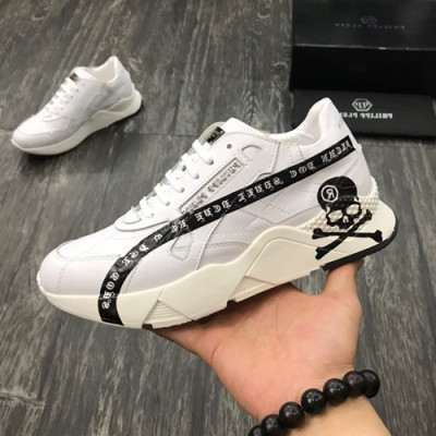 Philipp plein 2019 Mens Leather Sneakers  - 필립플레인 2019 남성용 레더 스니커즈 PPS0059,Size(240 - 270).화이트