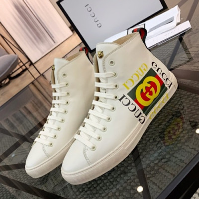 Gucci 2019 Mens Leather Sneakers - 구찌 2019 남성용 레더 스니커즈 GUCS0289,Size(240 - 270).화이트