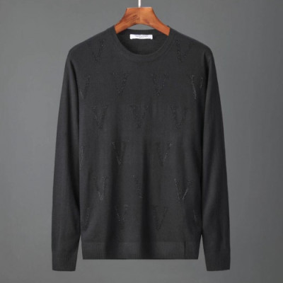 Valentino 2019 Mens Logo Wool sweater - 발렌티노 2019 남성 로고 울 스웨터 Val0239x.Size(s - 2xl).블랙