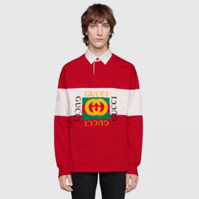 Gucci 2019 Mens Logo Cotton Man-to-man - 구찌 2019 남성 로고 코튼 긴팔티 Guc01318x.Size(s - l).레드