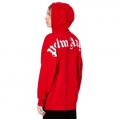 Palm Angels 2019 Mens Logo Cotton Hood Tee - 팜 엔젤스 2019 남성 로고 코튼 후드티 Pam0021x.Size(s - xl).레드