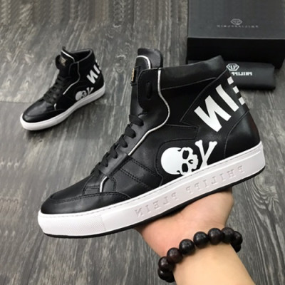 Philipp plein 2019 Mens Leather Sneakers  - 필립플레인 2019 남성용 레더 스니커즈 PPS0078,Size(240 - 275).블랙