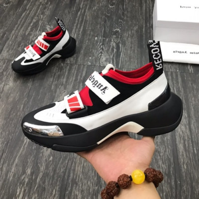 Palm Angels 2019 Mens Leather Running Shoes - 팜 엔젤스 2019 남성용 레더 런닝슈즈 PALS0008,Size(240 - 275).화이트+블랙