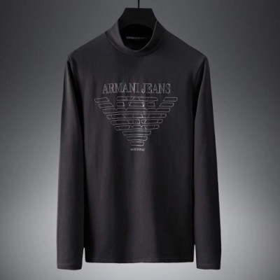 Armani 2019 Mens Logo Cotton Tshirt - 알마니 2019 남성 로고 코튼 긴팔티셔츠 Arm0254x.Size(m - 3xl).2컬러(블랙/버건디)