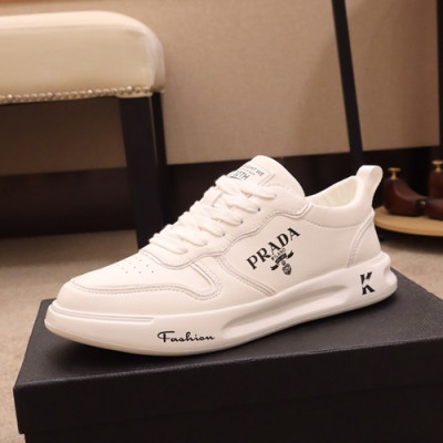 Prada 2019 Mens Leather Sneakers - 프라다 2019 남성용 레더 스니커즈 PRAS0158,Size(240 - 270).화이트