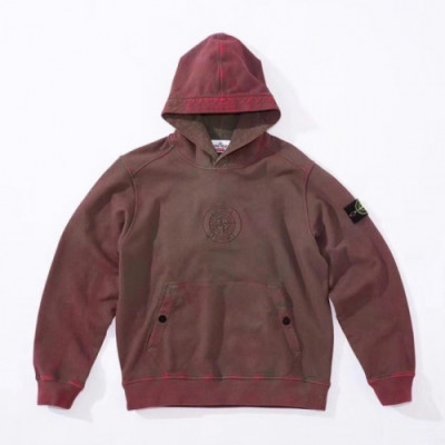 Stone Island 2019 Mens  Logo Cotton HoodT - 스톤아일랜드 2019 남성 로고 코튼 후드티 Sto0028x.Size(s - xl).버건디