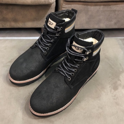 UGG 2019 Mens Leather & Wool Ankle Boots - UGG 2019 남성용 레더 & 울 앵글부츠 UGGS0015.Size(240 - 270),블랙