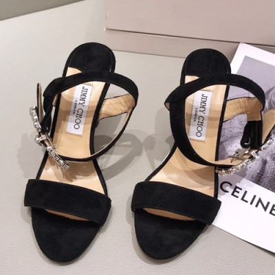 Jimmy Choo 2019 Ladies Suede High Heel Sandal - 지미츄 2019 여성용 스웨이드 하이힐 샌들, JIMS0072.Size(225 - 245).블랙