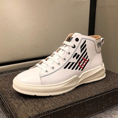 Armani 2019 Mens Leather Sneakers  - 알마니 2019 남성용 레더 스니커즈 ARMS0024,Size(240 - 270).화이트