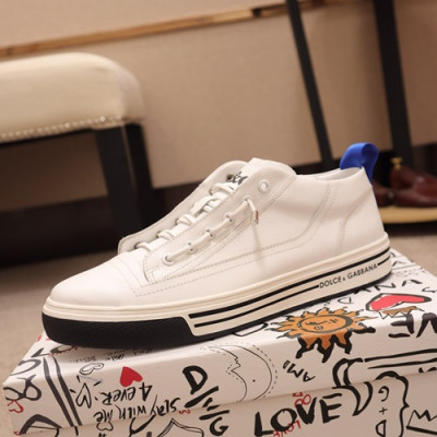 Dolce&Gabbana 2019 Mens Leather Sneakers  - 돌체앤가바나 2019 남성용 레더 스니커즈 DGS0063,Size(240 - 270).화이트