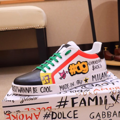 Dolce&Gabbana 2019 Mens Leather Sneakers  - 돌체앤가바나 2019 남성용 레더 스니커즈 DGS0065,Size(240 - 270).화이트