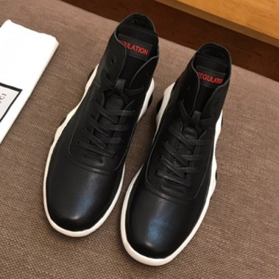 Gucci 2019 Mens Leather Sneakers - 구찌 2019 남성용 레더 스니커즈 GUCS0354,Size(240 - 270).블랙