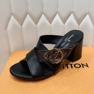 Louis Vuitton 2019 Ladies Leather Slipper - 루이비통 2019 여성용 레더 슬리퍼 LOUS0272.Size(225 - 255).블랙