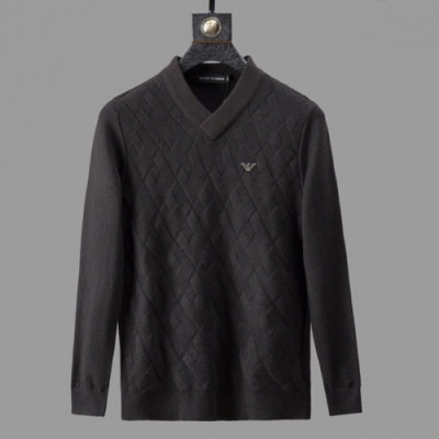 Armani 2019 Mens V-neck Wool Sweater - 알마니 2019 남성 브이넥 울 스웨터 Arm0287x.Size(m - 3xl).블랙