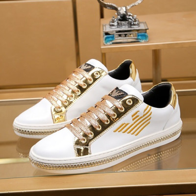 Armani 2019 Mens Leather Sneakers  - 알마니 2019 남성용 레더 스니커즈 ARMS0032,Size(240 - 270).화이트