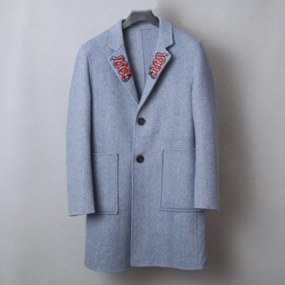 Gucci 2019 Mens Patches Cashmere Coat - 구찌 2019 남성 패치 캐시미어 코트 Guc01321x.Size(m - 3xl).스카이블루