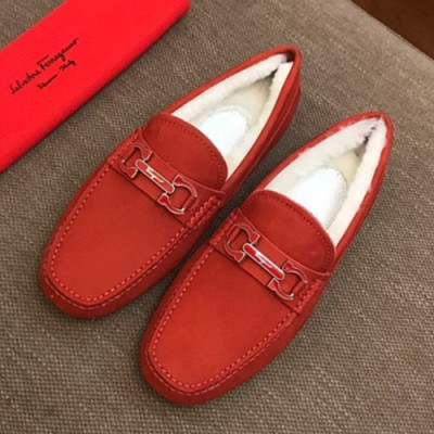 Ferragamo 2019 Mens Suede & Wool Loafer - 페라가모 2019 남성용 스웨이드&울 로퍼 FGMS0087,Size(240 - 270).레드