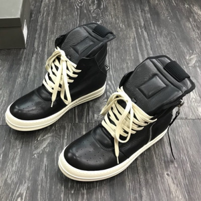 Rick Owens  2019 Mm / Wm Leather Sneakers - 릭오웬스 2019 남여공용 레더 스니커즈, RICS0004.Size (225 - 275).블랙