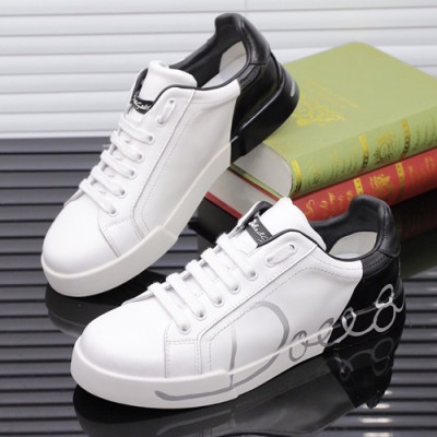 Dolce&Gabbana 2019 Mens Leather Sneakers  - 돌체앤가바나 2019 남성용 레더 스니커즈 DGS0098,Size(240 - 270).화이트