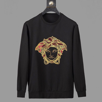 Versace 2019 Mens Medusa Logo Crew-neck Tshirt - 베르사체 2019 남성 메두사 로고 크루넥 긴팔티 Ver0300x.Size(m - 3xl).블랙