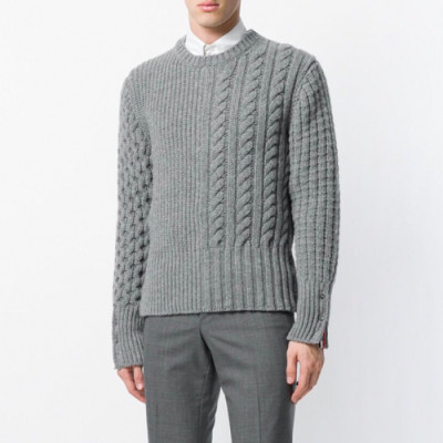 Thom  Browne 2019 Mens Tweed Crew-neck Sweater - 톰브라운 2019 남성 백삼선 케이블 니트 Tho0338x.Size(s - xl)