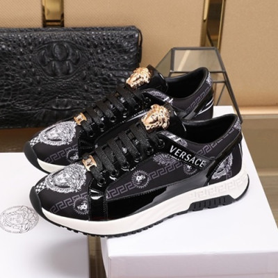 Versace 2019 Mens Leather Sneakers - 베르사체 2019 남성용 레더 스니커즈 VERS0122,Size (240 - 270).블랙