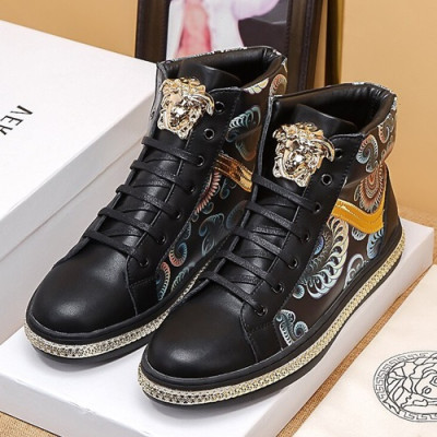 Versace 2019 Mens Leather Sneakers - 베르사체 2019 남성용 레더 스니커즈 VERS0124,Size (240 - 270).블랙