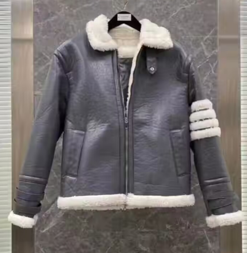 Thom Browne 2022 Mens Casual Leather Moostang - 톰브라운 2022 남성 캐쥬얼 가죽 무스탕 Thom0345x.Size(m - 3xl).네이비