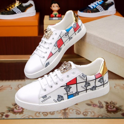 Versace 2019 Mens Leather Sneakers - 베르사체 2019 남성용 레더 스니커즈 VERS0127,Size (240 - 270).화이트