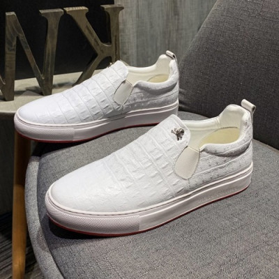 Philipp plein 2019 Mens Leather Slip On  - 필립플레인 2019 남성용 레더 슬립온 PPS0120,Size(240 - 270).화이트