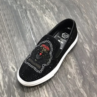 Philipp plein 2019 Mens Leather Slip On - 필립플레인 2019 남성용 레더 슬립온 PPS0127,Size(240 - 275).블랙